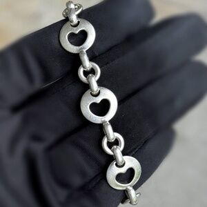 Jewelry .925 solid sterling silver Tiffany & Co Open Heart Circle Link Sterling